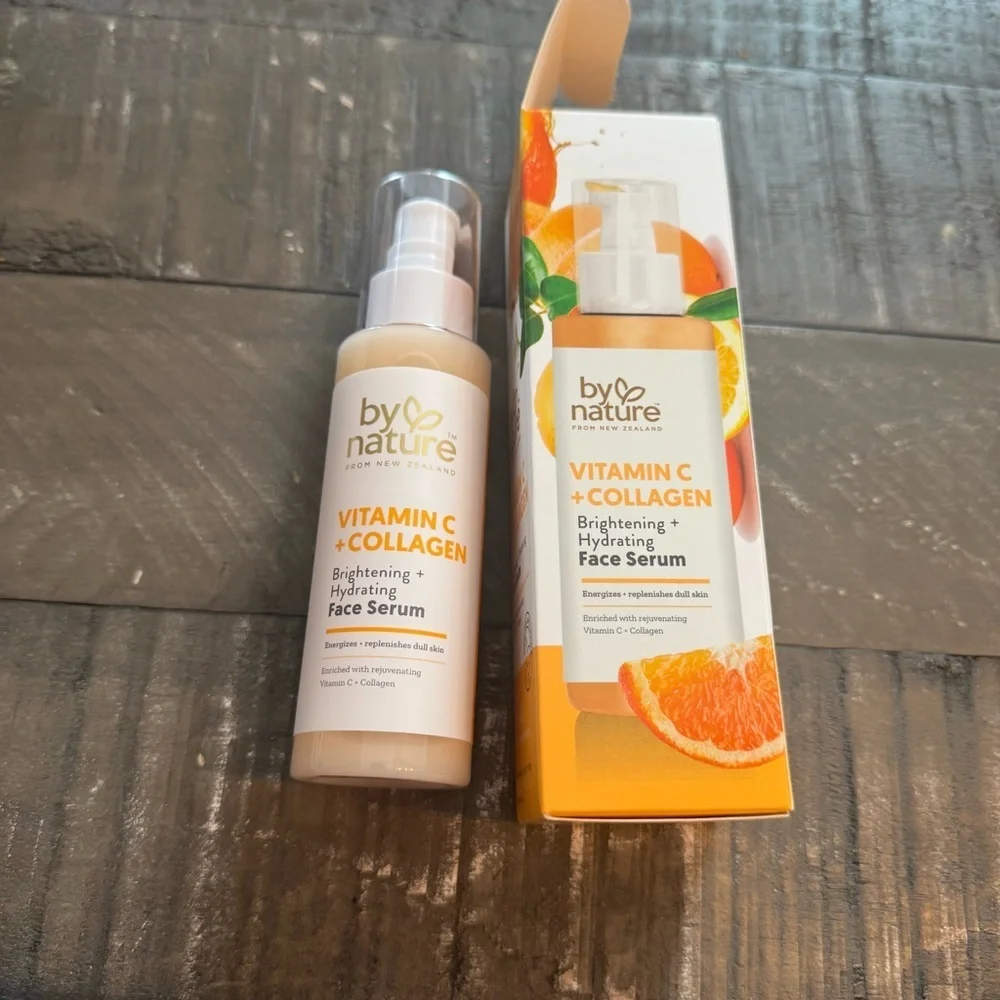 BY NATURE Brightening Face Serum Vitamin C + Collagen 3 fl.oz NIB Exp 12/26
